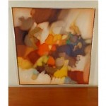 vintage robert lawson mid-century abstract oil painting